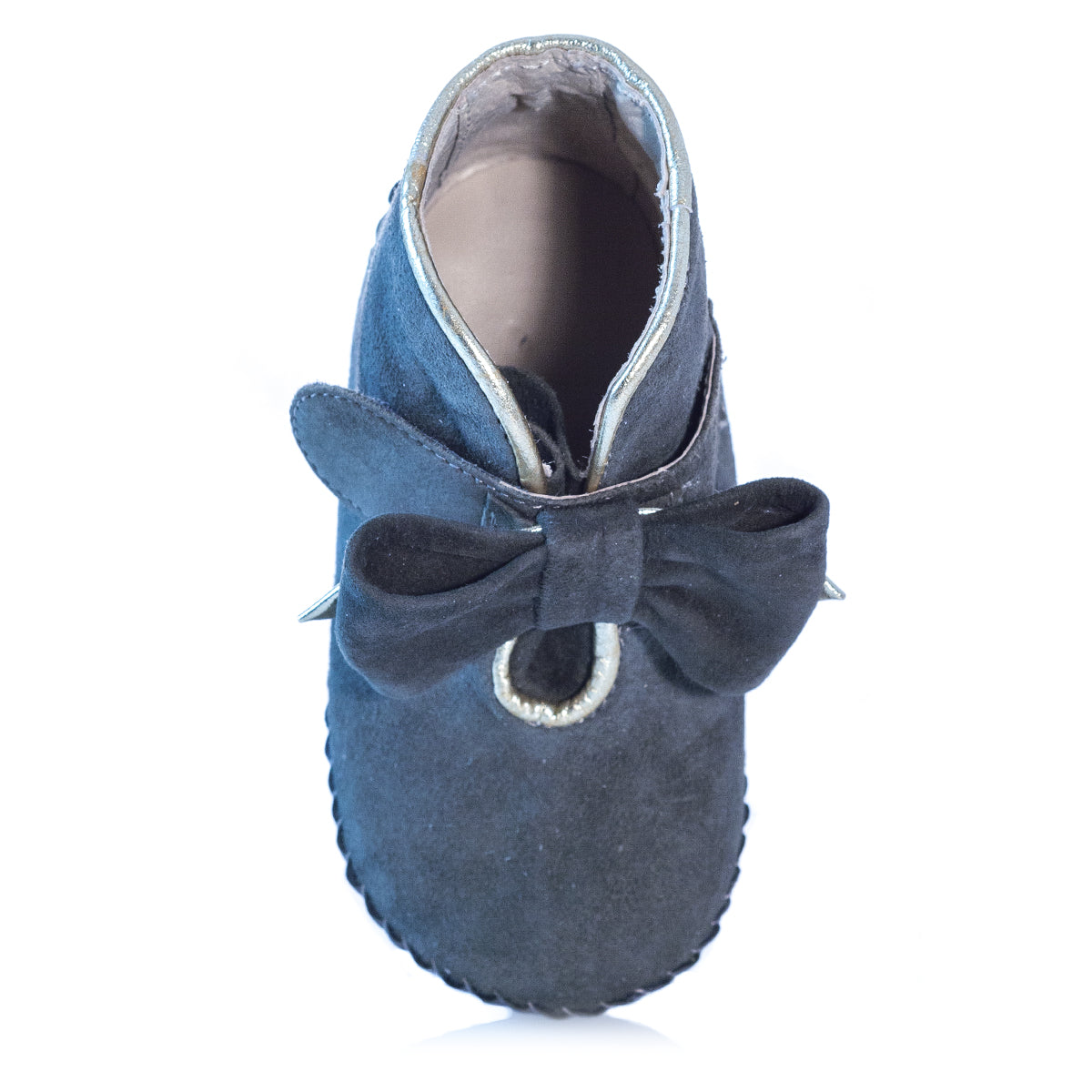 Vibys-Baby-Shoes-Puppy-Paws-Bow-Topped-Gray-top-view